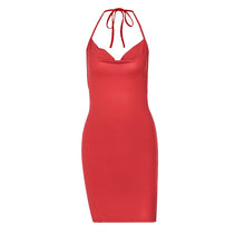 Load image into Gallery viewer, Women Satin Backless Dress