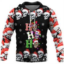 Load image into Gallery viewer, Christmas Skull Print Hooded Sweatshirts Fashion Jacket Pullover