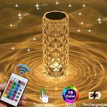 Load image into Gallery viewer, Crystal Lamp LED Rose Light Projector