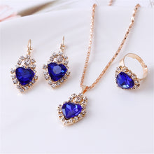 Load image into Gallery viewer, Exquisite Double Heart Necklace Earrings Bracelet Jewelry Set