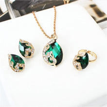 Load image into Gallery viewer, Exquisite Double Heart Necklace Earrings Bracelet Jewelry Set