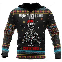 Load image into Gallery viewer, Christmas Skull Print Hooded Sweatshirts Fashion Jacket Pullover