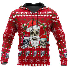 Load image into Gallery viewer, Christmas Skull Print Hooded Sweatshirts Fashion Jacket Pullover