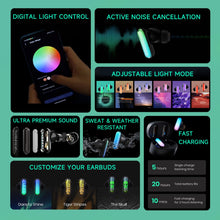 Load image into Gallery viewer, Air Pods With Light Control Bluetooth RGB Headphones