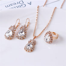 Load image into Gallery viewer, Exquisite Double Heart Necklace Earrings Bracelet Jewelry Set