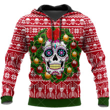 Load image into Gallery viewer, Christmas Skull Print Hooded Sweatshirts Fashion Jacket Pullover