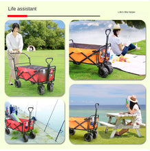 Load image into Gallery viewer, Collapsible Folding Wagon, Heavy Duty Utility Beach Wagon Cart with Removable Wheels, Large Capacity Foldable Grocery Wagon - OZN Shopping