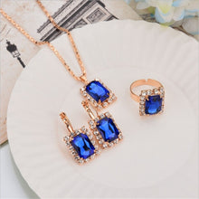 Load image into Gallery viewer, Exquisite Double Heart Necklace Earrings Bracelet Jewelry Set