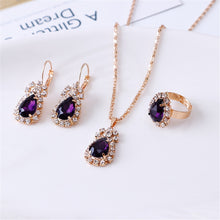 Load image into Gallery viewer, Exquisite Double Heart Necklace Earrings Bracelet Jewelry Set
