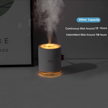 Load image into Gallery viewer, Portable Ultrasonic Humidifier 500ML Snow Mountain H2O USB Aroma Air Diffuser With Romantic Night Lamp Humidificador Difusor - OZN Shopping