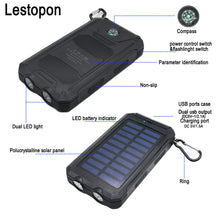 Load image into Gallery viewer, Solar Power Bank Real 20000 mAh Dual USB External Waterproof Polymer Battery Charger Outdoor Light Lamp Powerbank Ferisi - OZN Shopping