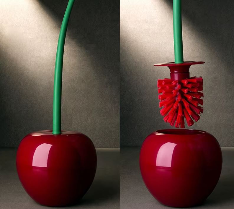 Red Toilet Brush Creative Plastic Cleaning Brush Lovely Cherry Shape Lavatory Toilet Brush Holder Toilet Bathroom Accessories