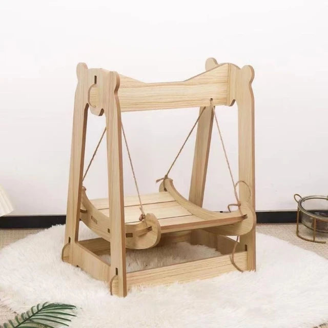 Cat Bed Wooden Pet Swing