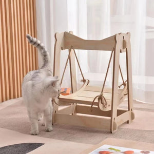 Cat Bed Wooden Pet Swing