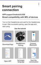 Load image into Gallery viewer, Earphone Language Translator Bluetooth Music Play
