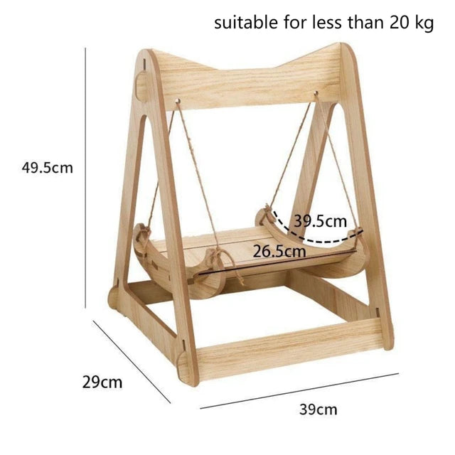 Cat Bed Wooden Pet Swing