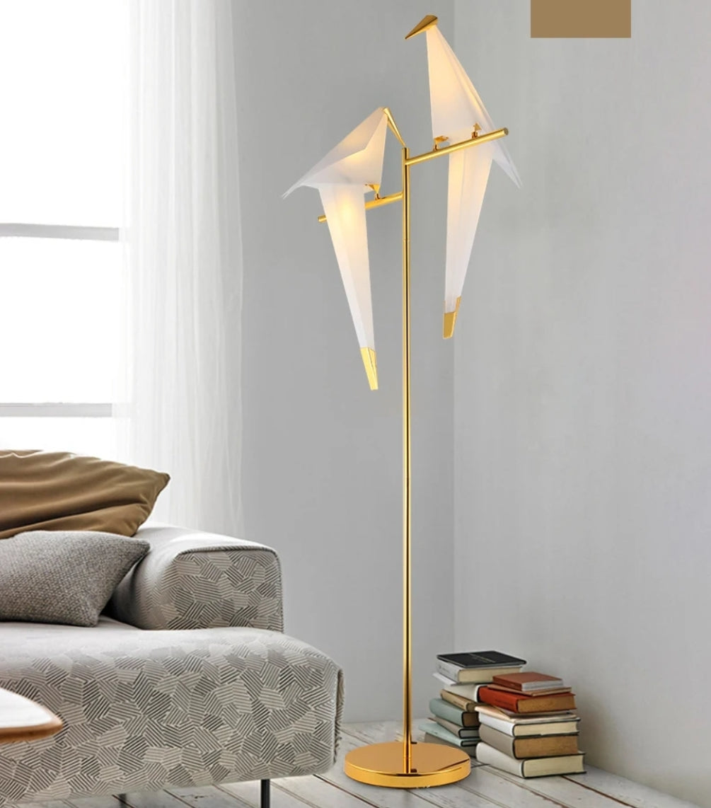 Golden Chrome Bird Lamp