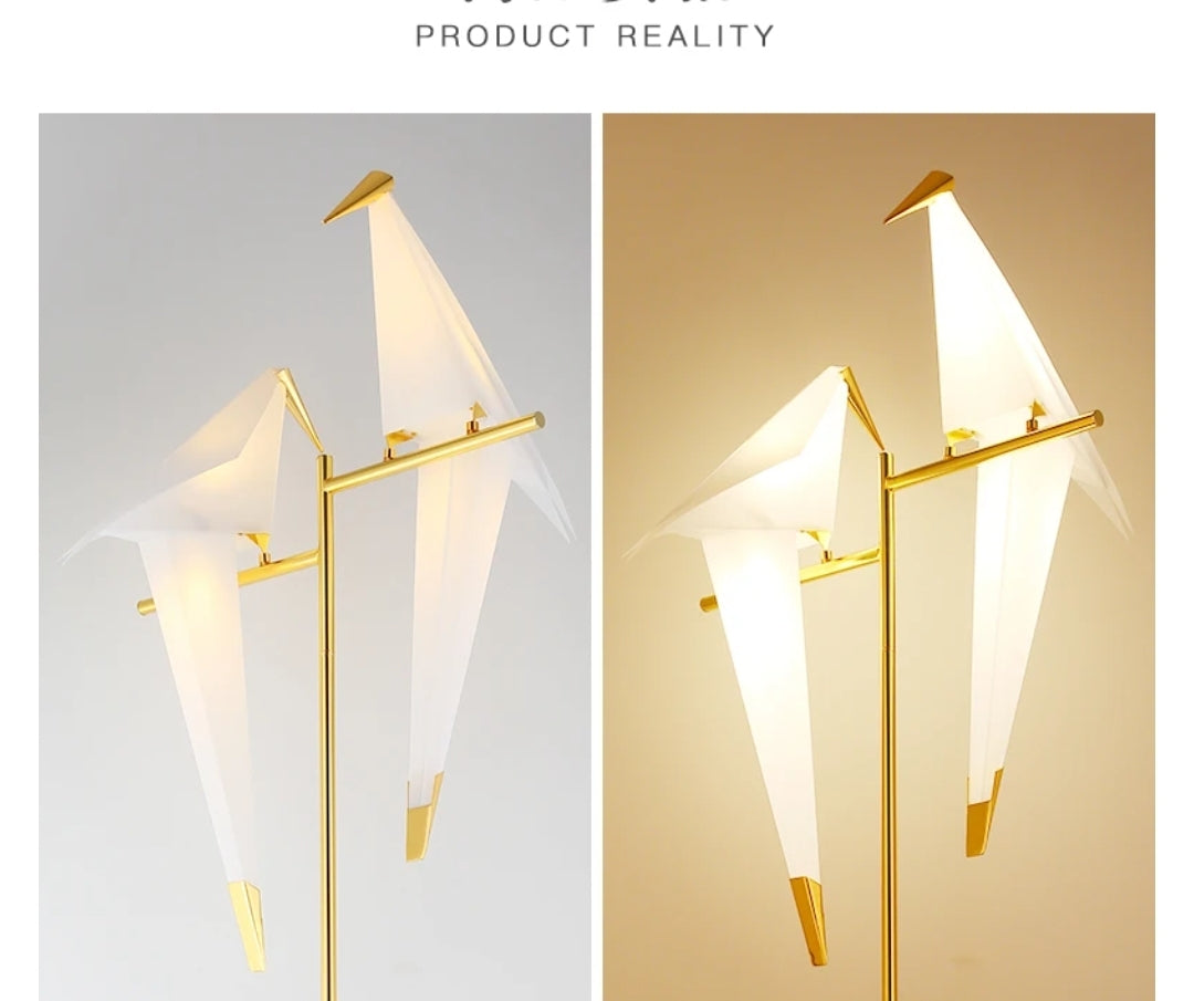 Golden Chrome Bird Lamp