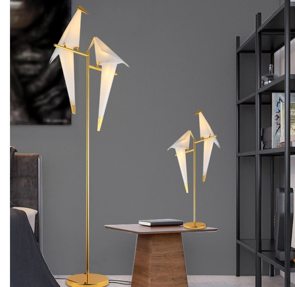 Golden Chrome Bird Lamp