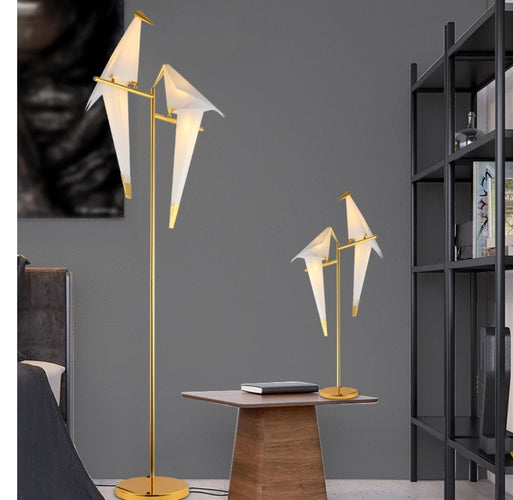 Golden Chrome Bird Lamp