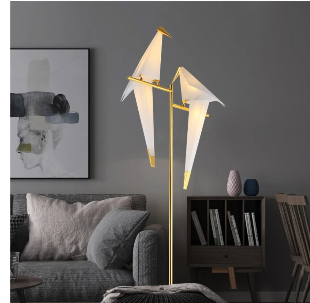 Golden Chrome Bird Lamp