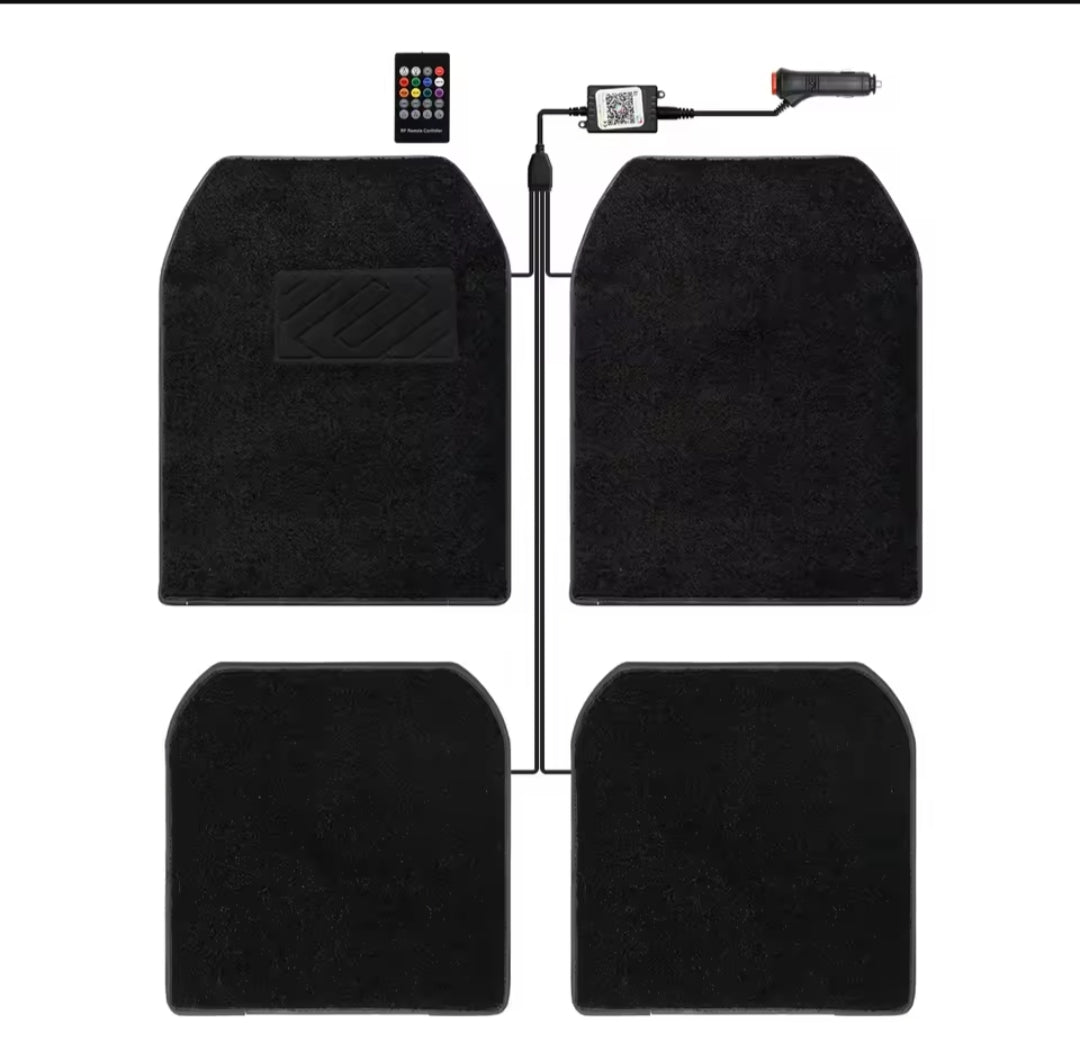 Car Mat RGB Light Pad - 4 Pcs / 1 Set