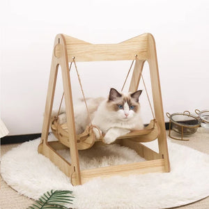 Cat Bed Wooden Pet Swing