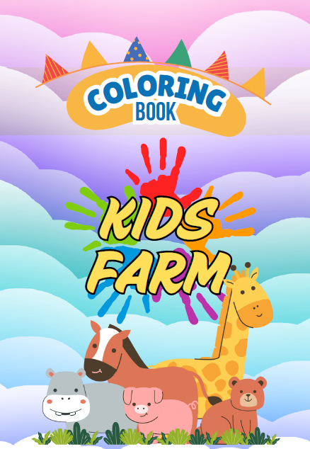 Coloring Book for Adults and Teens , Kids Farm, Super Cute Designs Animals , Farm, Kids Coloring Books, Amazon