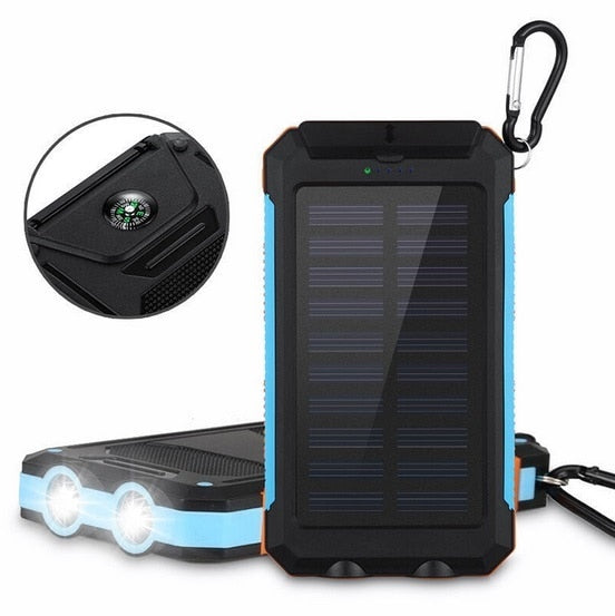 Solar Power Bank Real 20000 mAh Dual USB External Waterproof Polymer Battery Charger Outdoor Light Lamp Powerbank Ferisi - OZN Shopping