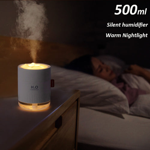 Portable Ultrasonic Humidifier 500ML Snow Mountain H2O USB Aroma Air Diffuser With Romantic Night Lamp Humidificador Difusor - OZN Shopping