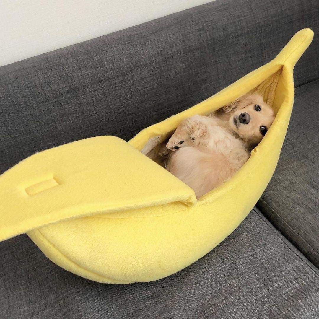 Banana Shape Pet Dog Cat Bed House Plush Soft Cushion Warm Durable Portable Pet Basket Kennel Cats Accessories - OZN Shopping