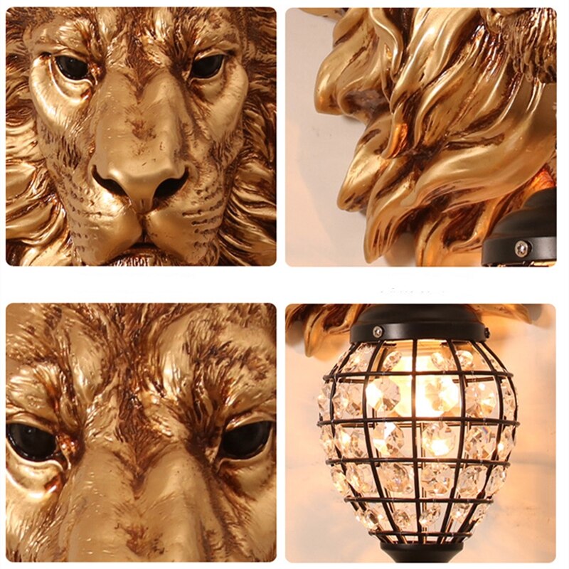 Luxury Lion Animal Shade Wall Lamp Nordic Home Decor - OZN Shopping