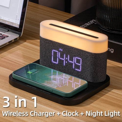 Wireless Chager with Clock & Lamp - OZN Shopping