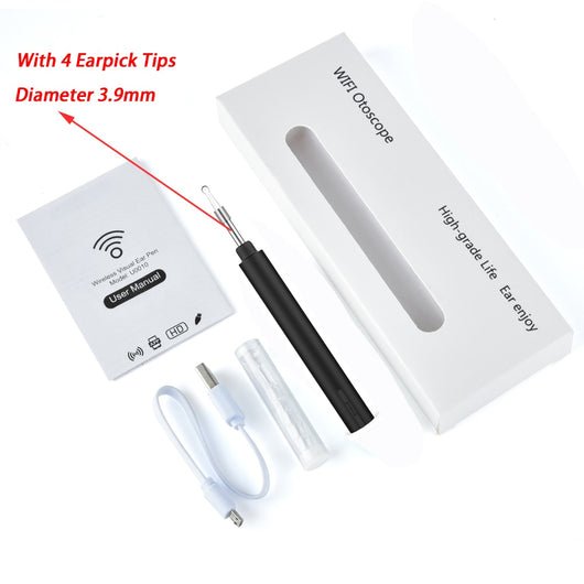 Ear Cleaner Wax Removal Tool Ear Cleaning Camera Otoscope Wireless LED Light Oral Inspection for Android IOS - OZN Shopping