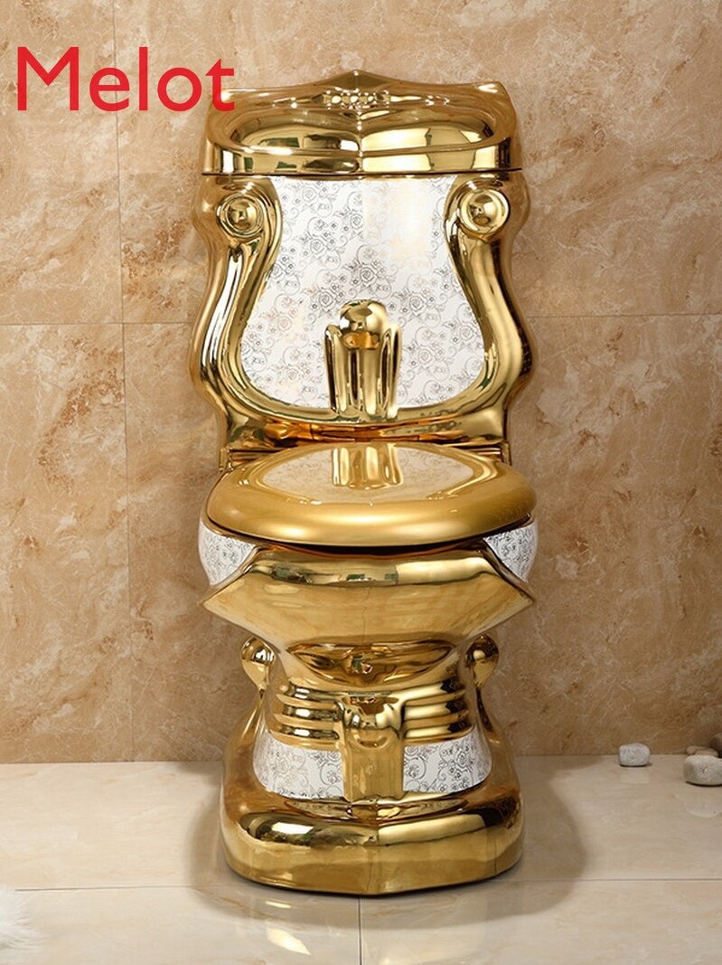 KING & QUEEN European-Style  Golden Toilet Bowl - OZN Shopping