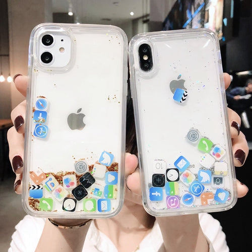 Social App Glitter Phone Case Cover for IPhone