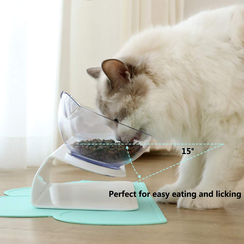 Non slip Double Cat Bowl with Raised Stand Pet Food Cat feeder Protect Cervical Vertebra cat food bowl for dogs Pet Products - OZN Shopping