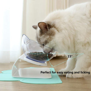 Non slip Double Cat Bowl with Raised Stand Pet Food Cat feeder Protect Cervical Vertebra cat food bowl for dogs Pet Products - OZN Shopping