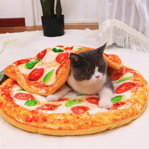Pet Cushion Blanket Soft Velvet Pizza Egg Food Fruit Printed Dog Cats Sleeping Mat Winter Warm Blankets Pets Products - OZN Shopping