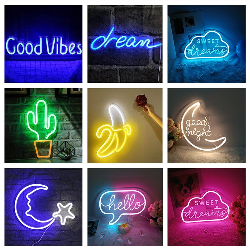 Good Vibes Led Neon Light Sign - Wall Decor - OZN Shopping