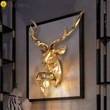 Load image into Gallery viewer, Modern Class  Antler Wall Deer Lamp Light - OZN Shopping
