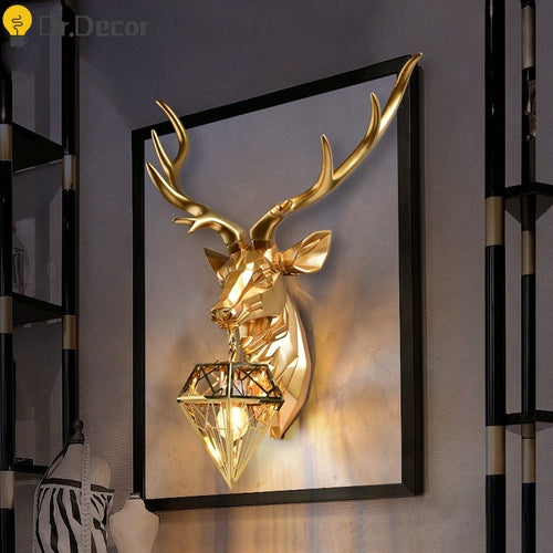 Modern Class  Antler Wall Deer Lamp Light - OZN Shopping