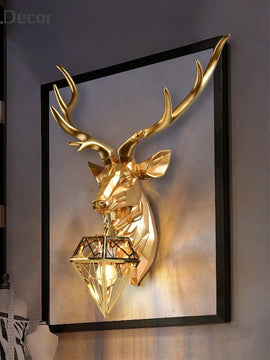 Modern Class  Antler Wall Deer Lamp Light