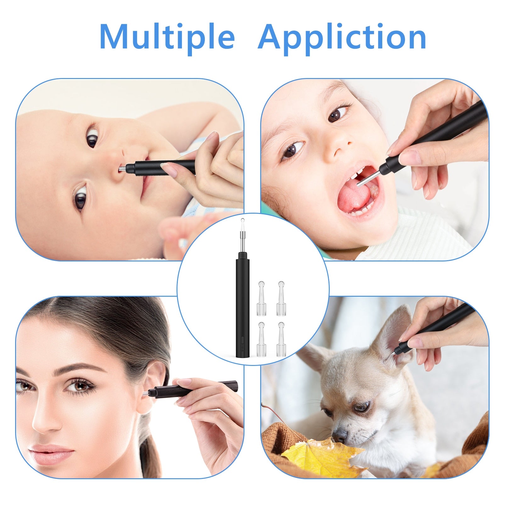 Ear Cleaner Wax Removal Tool Ear Cleaning Camera Otoscope Wireless LED Light Oral Inspection for Android IOS - OZN Shopping