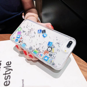Social App Glitter Phone Case Cover for IPhone