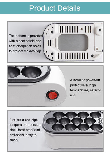 Octopus Ball Maker Takoyaki Baking Pan Electric Taiyaki Machine Sausage Hotdog Eggs Omelette Grill Japanese Fish-Shape Cake Oven - OZN Shopping