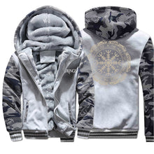 Load image into Gallery viewer, Winter Thick Mens Hoodies Viking Printing Male Jacket Hip Hop Brand Outwear Hot Sale Camouflage Sleeve Men&#39;s Jacket Casual - OZN Shopping
