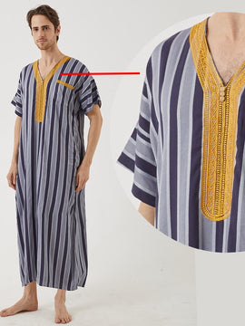 New Trendy Embroidery Jubba Thobe  For Men Kaftan Abaya