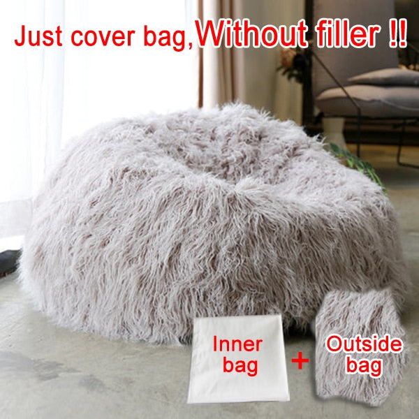 Soft Fluffy Wool Fur Bean Bag Lazy Couch Chair - OZN Shopping