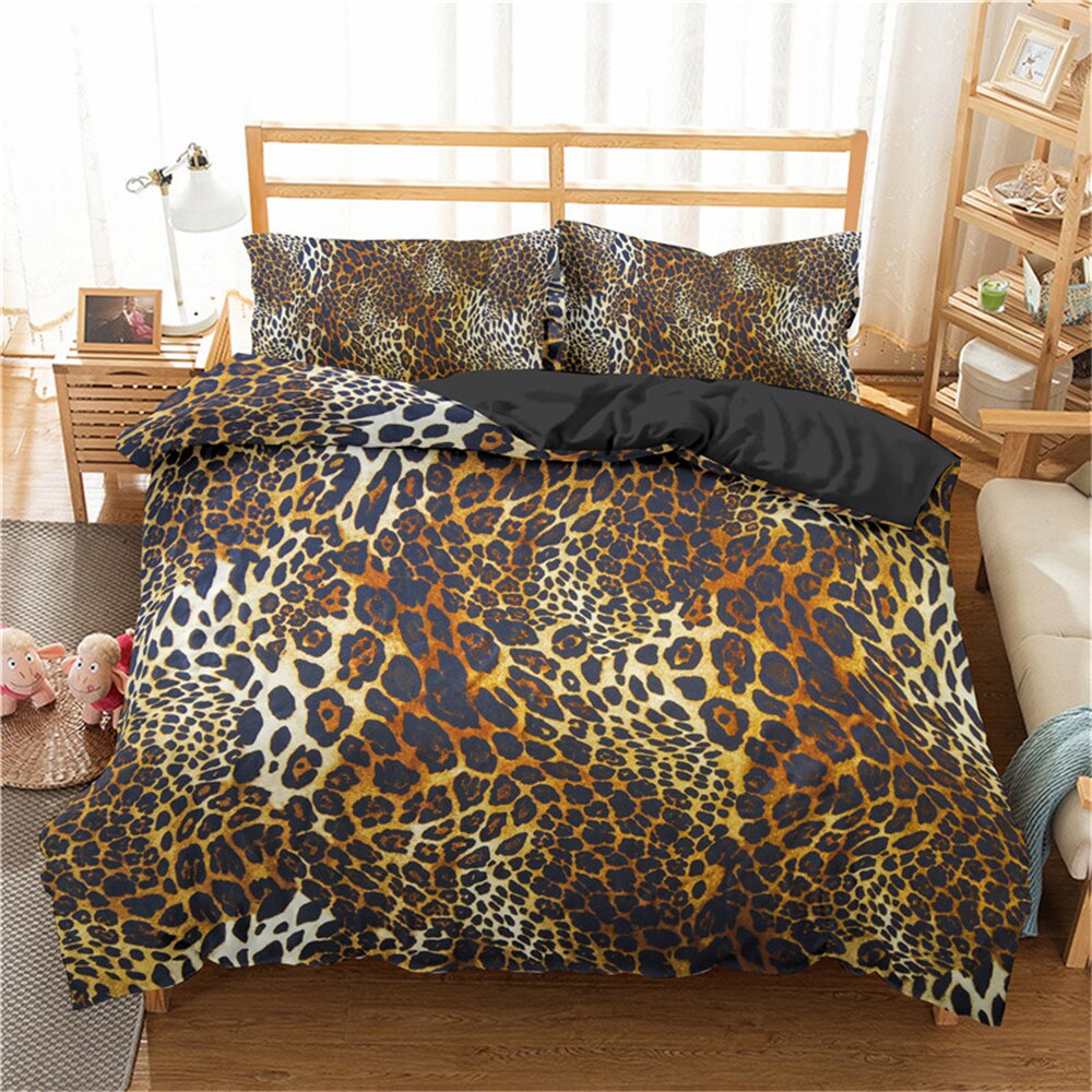 New 3D Bedding Sets Colorful Leopard Duvet Cover Pillowcase 2/3pcs Twin Queen King Size Bed Clothes For Home Textiles - OZN Shopping